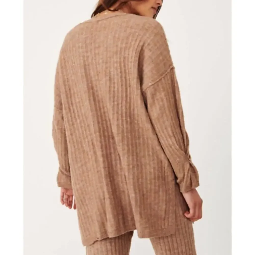 Intimately Free People Around the Clock Beige Oversized Sleep Pullover Size XS
